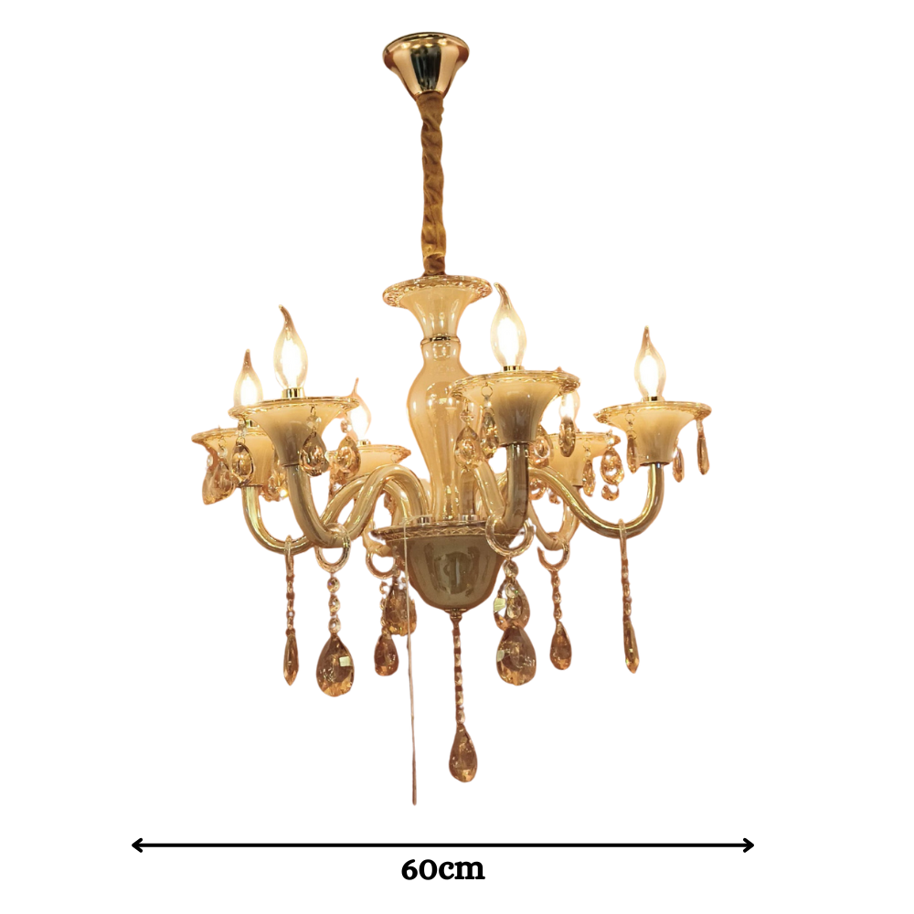 RoyalAmber Classic 8-Arms Light Crystal Chandelier for Living Room & Dining